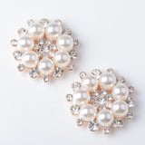 Maxbell 5 Pieces 27mm Metal Diamante Pearl Flower Buttons Embellishments Crystal Buttons Flatbacks DIY Accessories Sewing Fasteners Wedding Decorations - Aladdin Shoppers