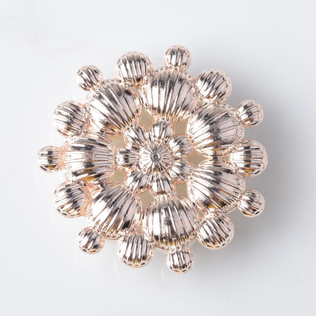 Maxbell 5 Pieces 27mm Metal Diamante Pearl Flower Buttons Embellishments Crystal Buttons Flatbacks DIY Accessories Sewing Fasteners Wedding Decorations - Aladdin Shoppers