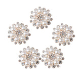 Maxbell 5 Pieces 27mm Metal Diamante Pearl Flower Buttons Embellishments Crystal Buttons Flatbacks DIY Accessories Sewing Fasteners Wedding Decorations - Aladdin Shoppers