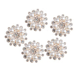 Maxbell 5 Pieces 27mm Metal Diamante Pearl Flower Buttons Embellishments Crystal Buttons Flatbacks DIY Accessories Sewing Fasteners Wedding Decorations - Aladdin Shoppers