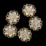 Maxbell 5 Pieces Gold Alloy Rhinestone Flower Shank Buttons Clothing Sewing Button 20mm - Aladdin Shoppers