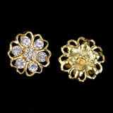Maxbell 5 Pieces Gold Alloy Rhinestone Flower Shank Buttons Clothing Sewing Button 20mm - Aladdin Shoppers