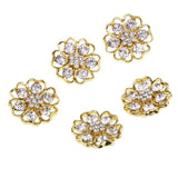 Maxbell 5 Pieces Gold Alloy Rhinestone Flower Shank Buttons Clothing Sewing Button 20mm - Aladdin Shoppers