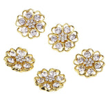 Maxbell 5 Pieces Gold Alloy Rhinestone Flower Shank Buttons Clothing Sewing Button 20mm - Aladdin Shoppers