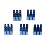 Maxbell 5 Pieces Set Blue Adhesive Heat Sink Cooling Set for 3D Printer Parts A4988 Motor Drive - Aladdin Shoppers