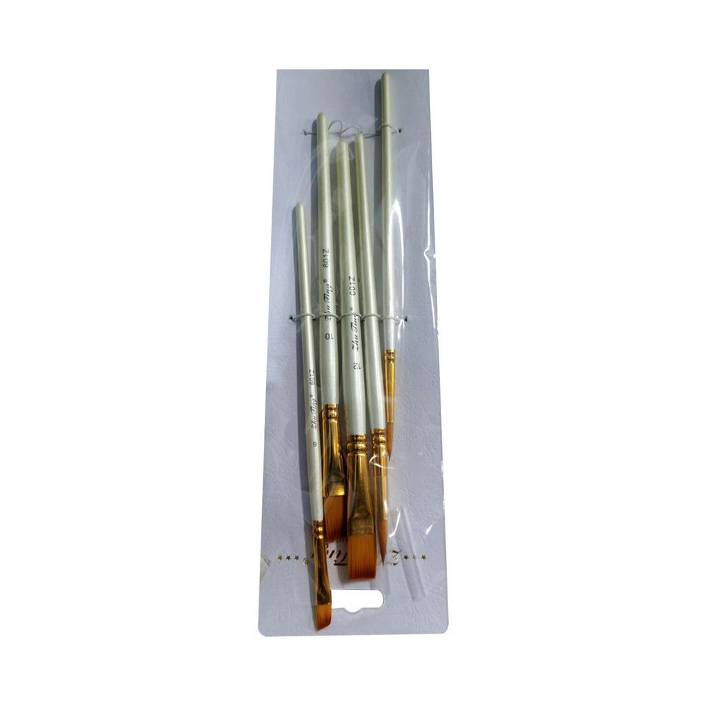 Maxbell 5 Sizes Professional Angular Paint Brush Nylon Hair Angled Paint Brushes Set Art Paintbrush for Artist Watercolor, Acrylic, Gouache, Oil Painting - Aladdin Shoppers