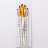 Maxbell 5 Sizes Professional Angular Paint Brush Nylon Hair Angled Paint Brushes Set Art Paintbrush for Artist Watercolor, Acrylic, Gouache, Oil Painting - Aladdin Shoppers