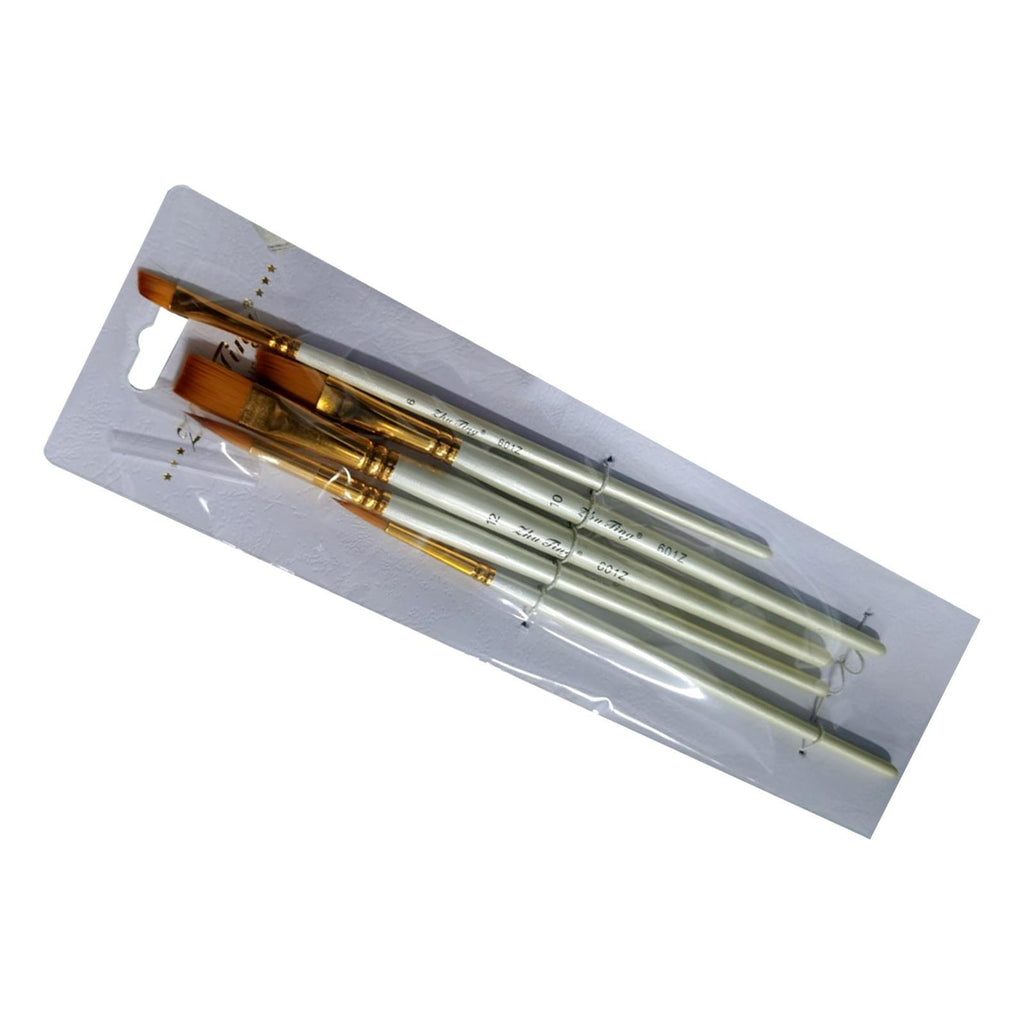 Maxbell 5 Sizes Professional Angular Paint Brush Nylon Hair Angled Paint Brushes Set Art Paintbrush for Artist Watercolor, Acrylic, Gouache, Oil Painting - Aladdin Shoppers