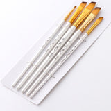 Maxbell 5 Sizes Professional Angular Paint Brush Nylon Hair Angled Paint Brushes Set Art Paintbrush for Artist Watercolor, Acrylic, Gouache, Oil Painting - Aladdin Shoppers