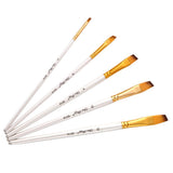 Maxbell 5 Sizes Professional Angular Paint Brush Nylon Hair Angled Paint Brushes Set Art Paintbrush for Artist Watercolor, Acrylic, Gouache, Oil Painting - Aladdin Shoppers
