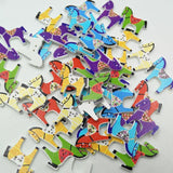 Maxbell 50 Pieces 2 Hole Mixed Horse Wood Buttons Clothing Decor DIY Sewing Scrapbooking - Aladdin Shoppers