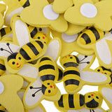 Maxbell 50 Pieces Bee Shape Adhesive Wooden Shapes Embellishments for Scrapbooking Kids Craft Cardmaking - Aladdin Shoppers
