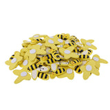 Maxbell 50 Pieces Bee Shape Adhesive Wooden Shapes Embellishments for Scrapbooking Kids Craft Cardmaking - Aladdin Shoppers