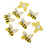 Maxbell 50 Pieces Bee Shape Adhesive Wooden Shapes Embellishments for Scrapbooking Kids Craft Cardmaking - Aladdin Shoppers