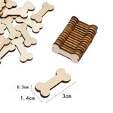 Maxbell 50 Pieces Bone Shape Unfinished Wood Slices Embellishments for Art Craft 30x14mm - Aladdin Shoppers