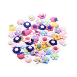 Maxbell 50 Pieces Lots Mixed DIY Kawaii Flatbacks Resin Flat Back Flowers Star Lollipop Cabochon Buttons Scrapbooking Slime Charm DIY Embellishment Craft - Aladdin Shoppers