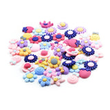 Maxbell 50 Pieces Lots Mixed DIY Kawaii Flatbacks Resin Flat Back Flowers Star Lollipop Cabochon Buttons Scrapbooking Slime Charm DIY Embellishment Craft - Aladdin Shoppers
