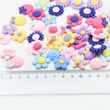 Maxbell 50 Pieces Lots Mixed DIY Kawaii Flatbacks Resin Flat Back Flowers Star Lollipop Cabochon Buttons Scrapbooking Slime Charm DIY Embellishment Craft - Aladdin Shoppers