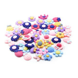 Maxbell 50 Pieces Lots Mixed DIY Kawaii Flatbacks Resin Flat Back Flowers Star Lollipop Cabochon Buttons Scrapbooking Slime Charm DIY Embellishment Craft - Aladdin Shoppers