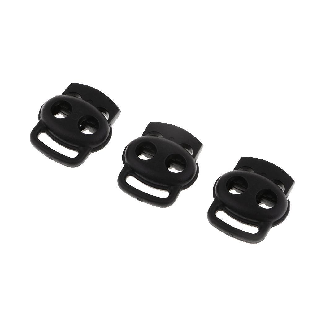 Maxbell 50 Pieces Plastic Oval Bean Double Hole String Stopper Toggle Buckle Cord Locks End for Lanyard Backpack Sportwear Shoelace Tent - Aladdin Shoppers