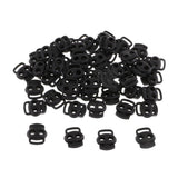 Maxbell 50 Pieces Plastic Oval Bean Double Hole String Stopper Toggle Buckle Cord Locks End for Lanyard Backpack Sportwear Shoelace Tent - Aladdin Shoppers