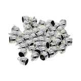 Maxbell 50 Pieces Silver Plated Copper DIY Jewelry Findings fit 10mm Leather Cord Tassel End Caps For Jewelry Making Connectors