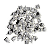 Maxbell 50 Pieces Silver Plated Copper DIY Jewelry Findings fit 10mm Leather Cord Tassel End Caps For Jewelry Making Connectors - Aladdin Shoppers