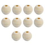 Maxbell 50 Pieces Striped Unfinished Wood Spacer Beads for Jewelry Making Crafts 12mm - Aladdin Shoppers