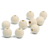 Maxbell 50 Pieces Striped Unfinished Wood Spacer Beads for Jewelry Making Crafts 12mm - Aladdin Shoppers