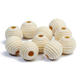 Maxbell 50 Pieces Striped Unfinished Wood Spacer Beads for Jewelry Making Crafts 12mm - Aladdin Shoppers