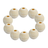 Maxbell 50 Pieces Striped Unfinished Wood Spacer Beads for Jewelry Making Crafts 12mm - Aladdin Shoppers