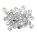 Maxbell 50 Pieces Tibetan Silver Peace Symbol Charm Round Flat Spacer Beads Bracelet Beads Necklace Beads DIY Jewelry Accessories - 1.2mm Hole - Aladdin Shoppers