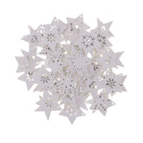 Maxbell 50 Pieces White Wood Cutouts Star Shapes Wood Snowflake Wooden Decorations Embellishment for DIY Craft Scrapbooking Card Making Christmas Decoration - Aladdin Shoppers
