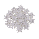 Maxbell 50 Pieces White Wood Cutouts Star Shapes Wood Snowflake Wooden Decorations Embellishment for DIY Craft Scrapbooking Card Making Christmas Decoration - Aladdin Shoppers