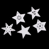 Maxbell 50 Pieces White Wood Cutouts Star Shapes Wood Snowflake Wooden Decorations Embellishment for DIY Craft Scrapbooking Card Making Christmas Decoration - Aladdin Shoppers
