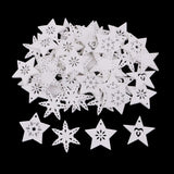 Maxbell 50 Pieces White Wood Cutouts Star Shapes Wood Snowflake Wooden Decorations Embellishment for DIY Craft Scrapbooking Card Making Christmas Decoration - Aladdin Shoppers