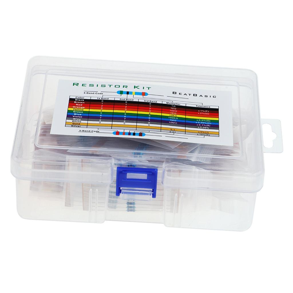 Maxbell 50 Values 1% Resistor Kit Assortment 1 Ohm - 10M Ohm (Pack of 1000) - Aladdin Shoppers