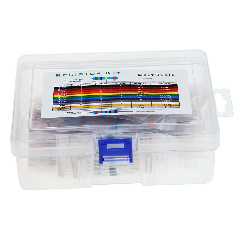 Maxbell 50 Values 1% Resistor Kit Assortment 1 Ohm - 10M Ohm (Pack of 1000) - Aladdin Shoppers