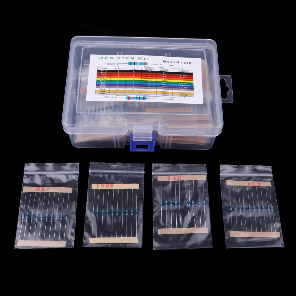 Maxbell 50 Values 1% Resistor Kit Assortment 1 Ohm - 10M Ohm (Pack of 1000) - Aladdin Shoppers