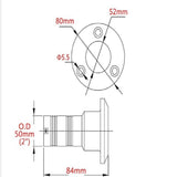 Maxbell 50mm Marine Boat Diesel Tank Deck Fill Filler with Key 316 Stainless Steel - Aladdin Shoppers