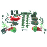 Maxbell 52 Pieces Army Men Playset 4cm Soldier Action Figures with Tanks Planes Flags & More Accessories - Aladdin Shoppers