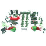 Maxbell 52 Pieces Army Men Playset 4cm Soldier Action Figures with Tanks Planes Flags & More Accessories - Aladdin Shoppers