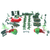 Maxbell 52 Pieces Army Men Playset 4cm Soldier Action Figures with Tanks Planes Flags & More Accessories - Aladdin Shoppers