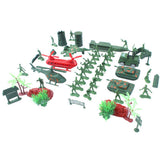 Maxbell 52 Pieces Army Men Playset 4cm Soldier Action Figures with Tanks Planes Flags & More Accessories - Aladdin Shoppers