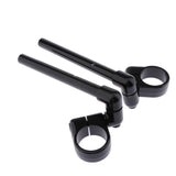 Maxbell 52mm CNC Alloy Handlebars Grips Adjustable Clip On Fork for Motorbike Black - Aladdin Shoppers