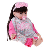 Maxbell 55cm 22" Cute Silicone Realistic Newborn Baby Girl Doll Blue Eyes Kids Toy - Aladdin Shoppers