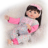 Maxbell 55cm 22" Cute Silicone Realistic Newborn Baby Girl Doll Blue Eyes Kids Toy - Aladdin Shoppers