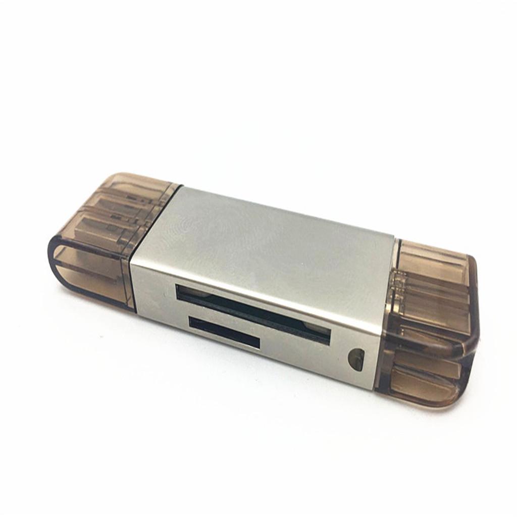 Maxbell 5in1 Multifunctional Type C/USB2.0/Micro USB SD/TF Card Reader Golden+Silver - Aladdin Shoppers