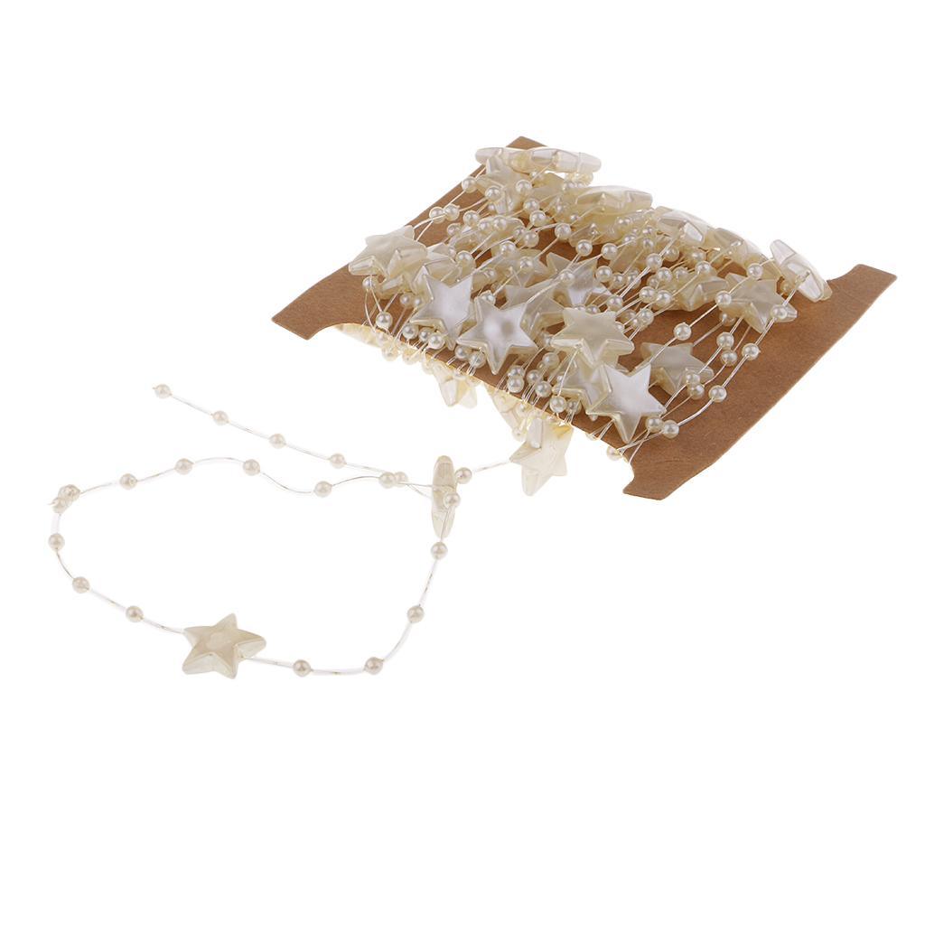 Maxbell 5m Artificial Pearls Beads Garland Chain Stars Decoration For Wedding Party - Aladdin Shoppers