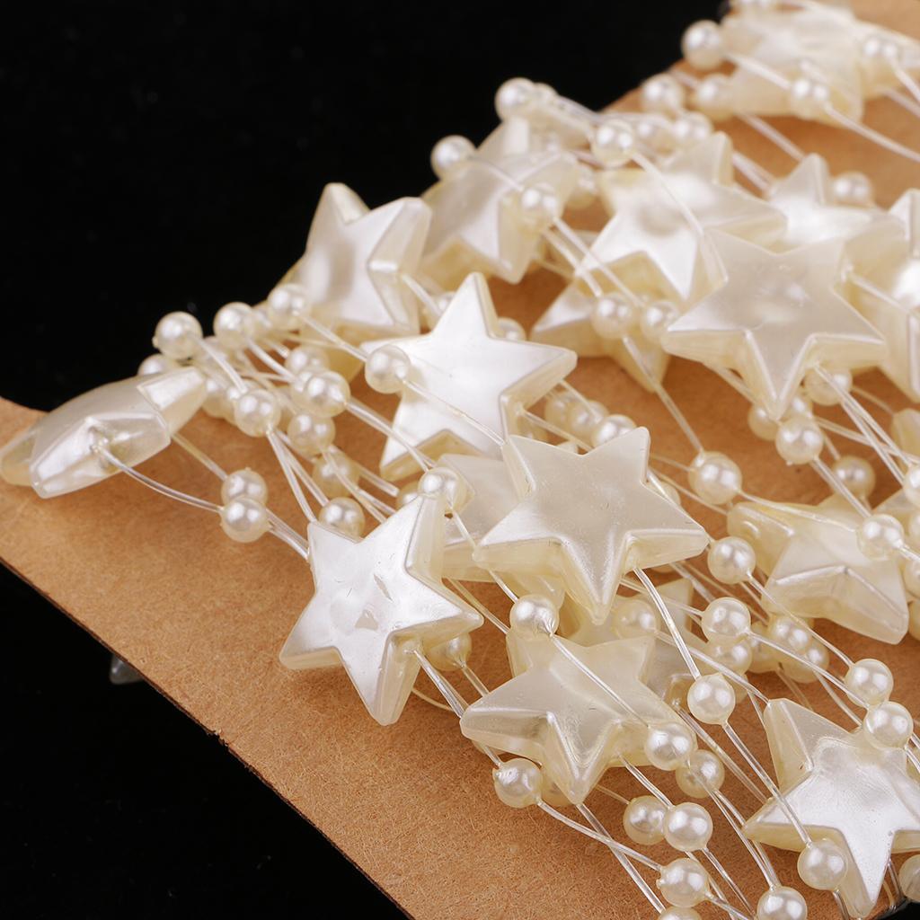 Maxbell 5m Artificial Pearls Beads Garland Chain Stars Decoration For Wedding Party - Aladdin Shoppers